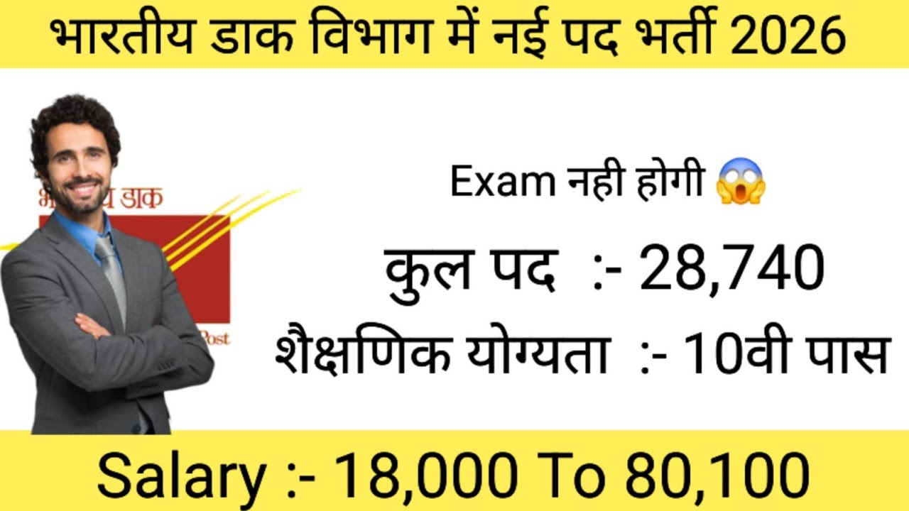 भारतीय डाक विभाग में नई पद भर्ती 2026 #jobswithjyoti #governmentjobs 
