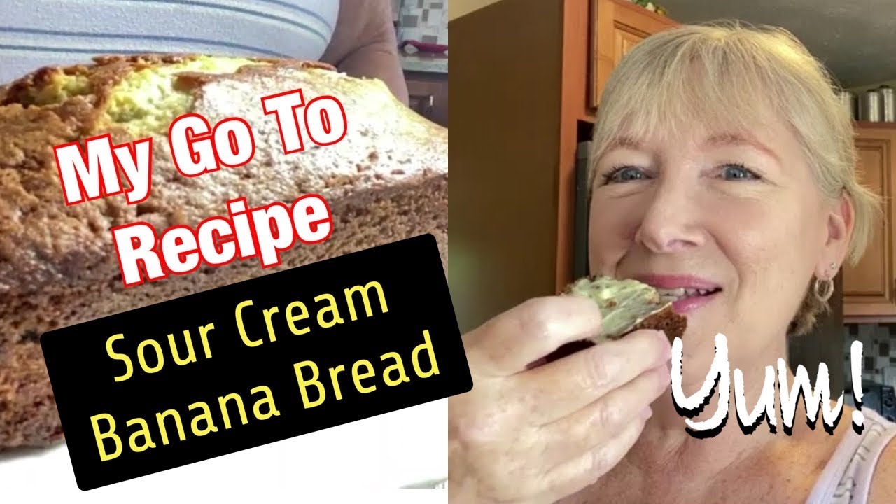 Sour Cream BANANA BREAD Recipe Chocolate Chips Walnuts | Moist Delicious | Easy Beginner Recipe