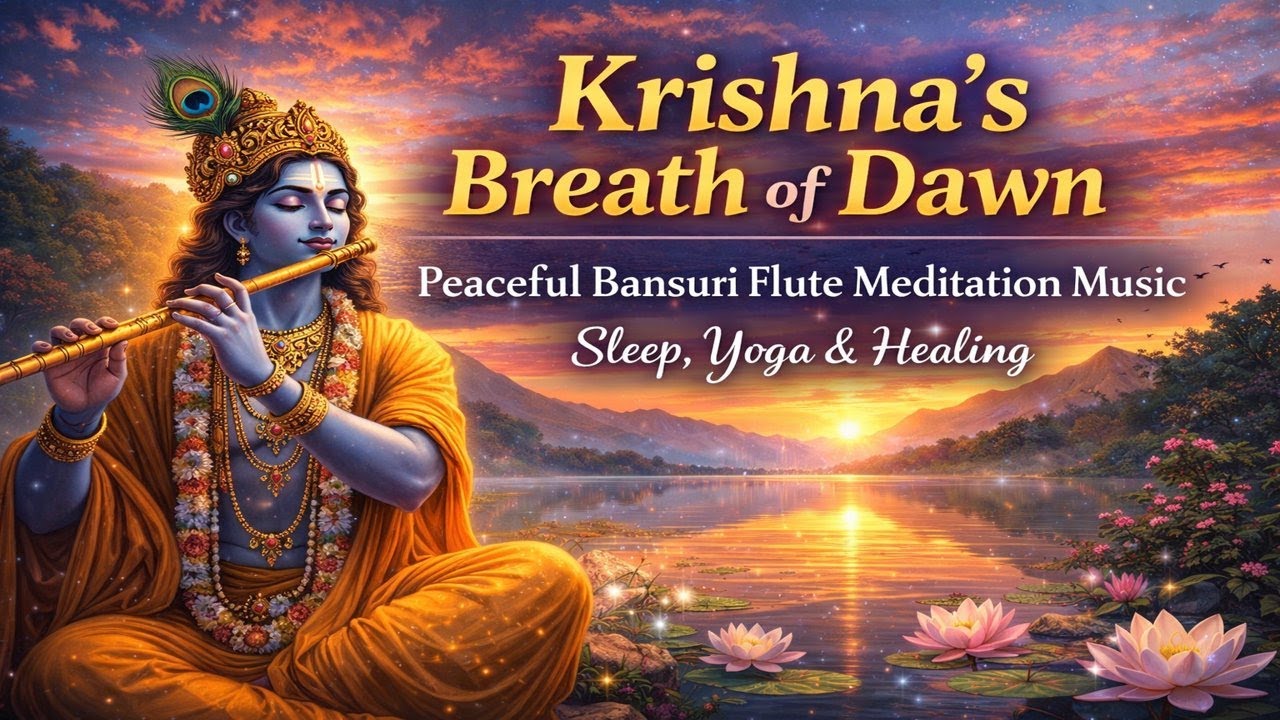 Krishna's Breath of Dawn | Peaceful Bansuri Flute Meditation Music | Sleep, Yoga & Healing