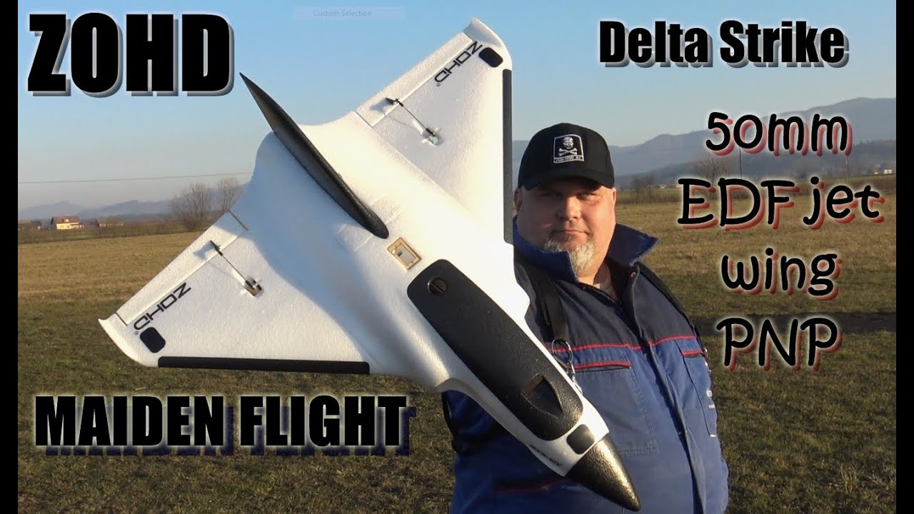 Delta Strike 50mm EDF Jet Flying Wing by ZOHD 600mm Wingspan EPP FPV RC Airplane PNP Maiden flight