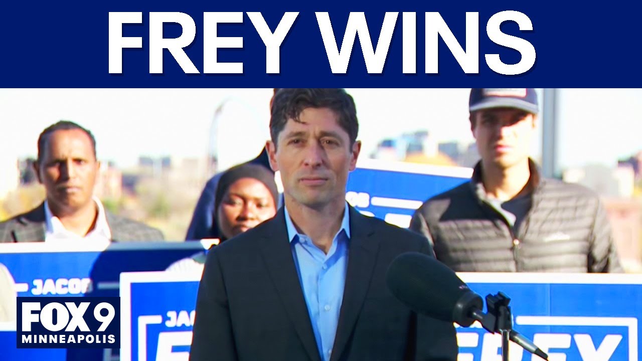 Minneapolis Mayor Jacob Frey speaks after winning re-election