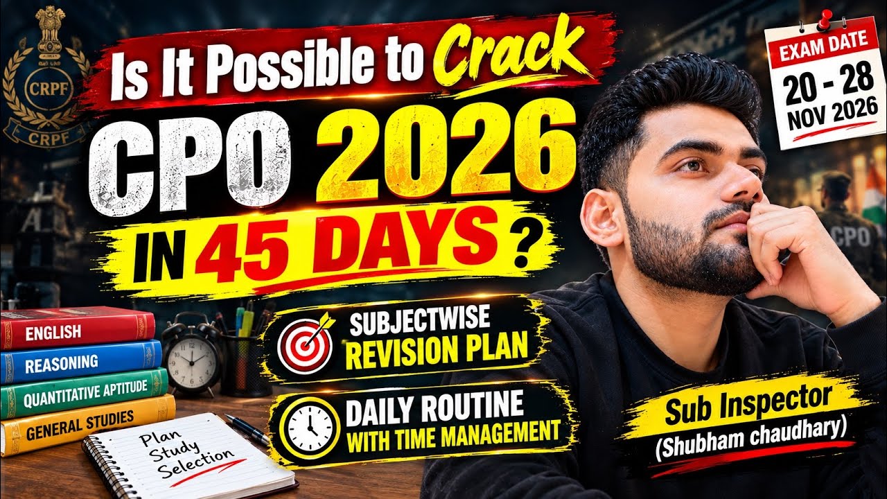 Is it possible to crack CPO 2026 in 45 Days ? | 45 Days study plan for CPO 2026 