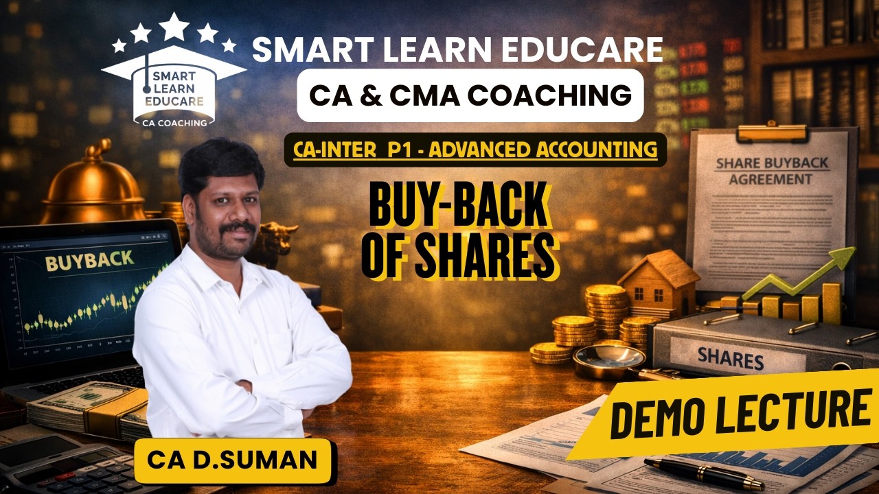 CA-INTERMEDIATE | DEMO LECTURE| P-1 ADVANCED ACCOUNTING | CA D.SUMAN SIR (DS)