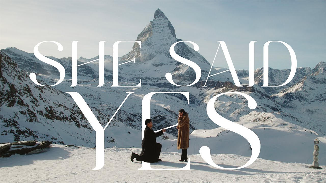 Surprise Proposal in Zermatt with the Matterhorn | Switzerland Engagement