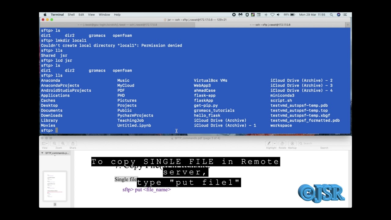 Linux commands for File Management in Remote Server Via SFTP
