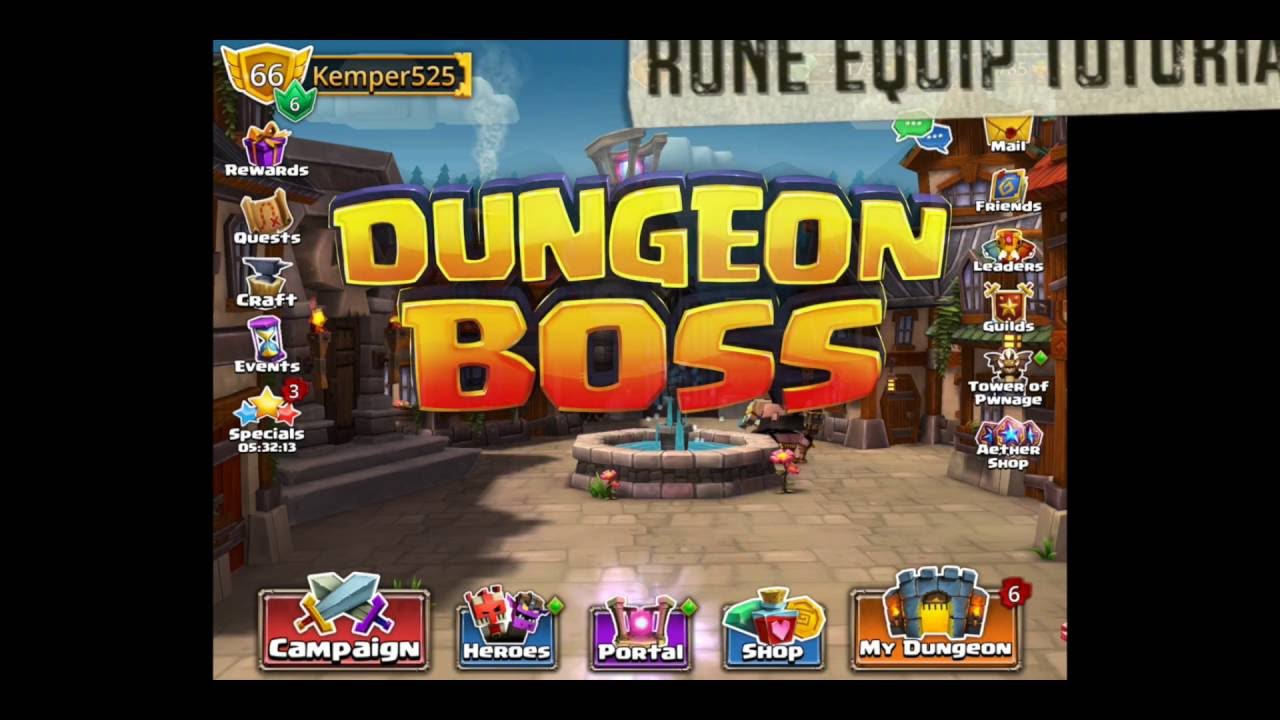 Dungeon Boss - How To Equip Runes