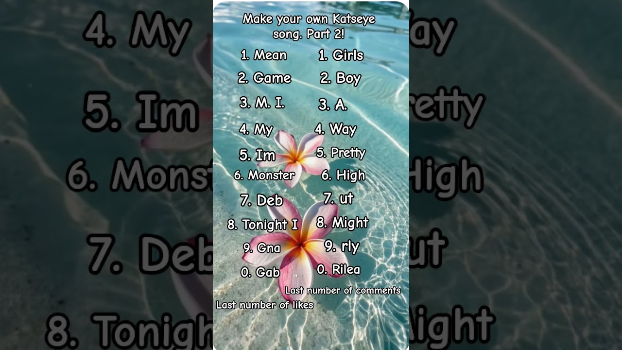 Make ur own Katseye song!! Part 2 ✨ 