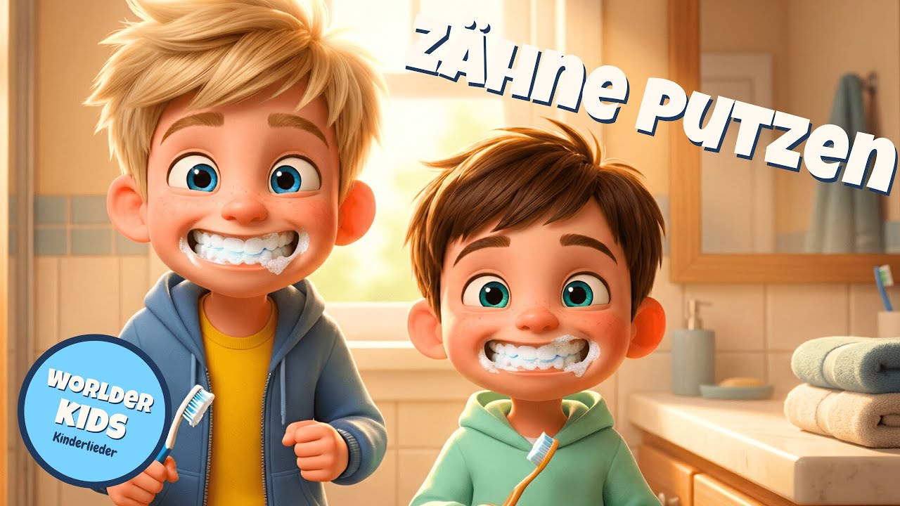 Zähne putzen mit Leon & Luca | Zahnputzlied für Kinder | WorlderKids