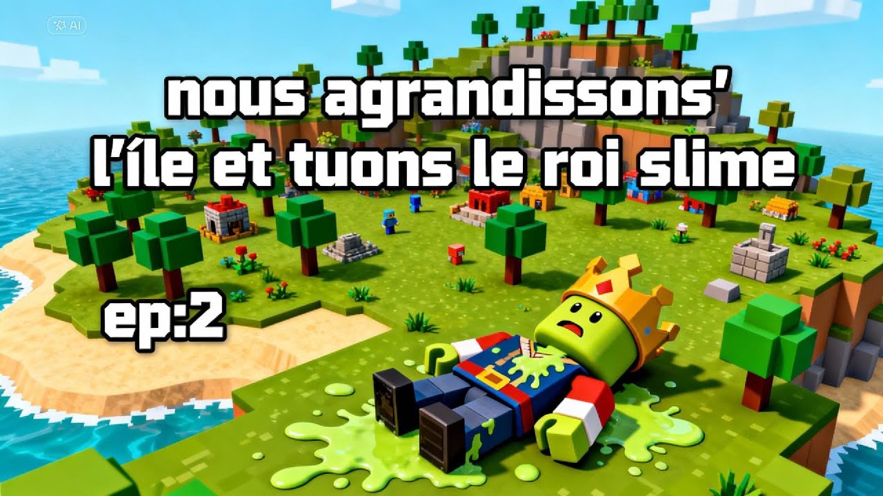 island ep:2 on agrandi l ille et on fais spawn le roi slime( Roblox)