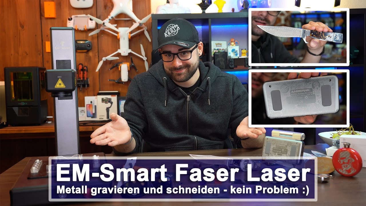[EM-Smart One Faser Laser] Metall gravieren und schneiden - kein Problem [Review+Tutorial][4K]