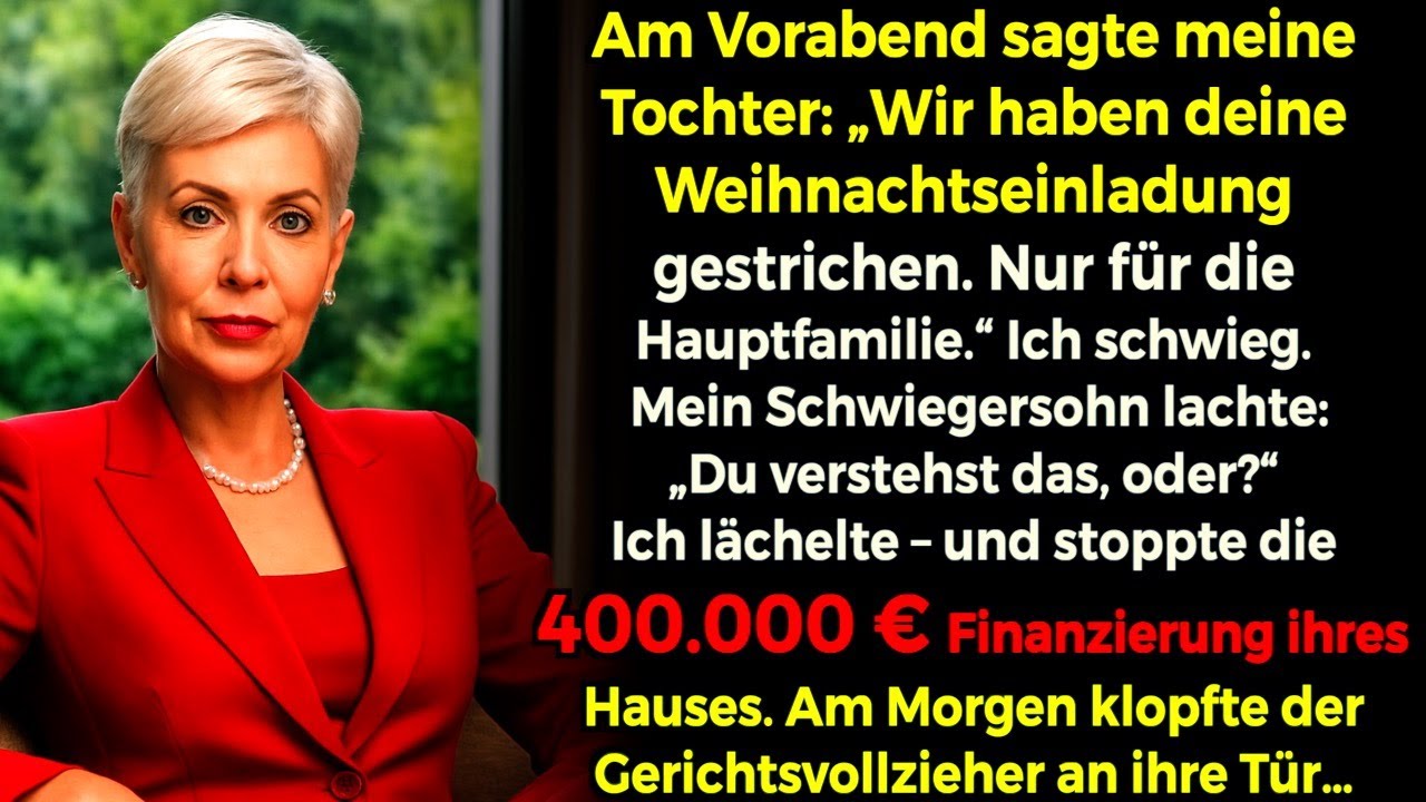 Meine familie stornierte meine weihnachtseinladung also stornierte ich die finanzierung von 400 000€
