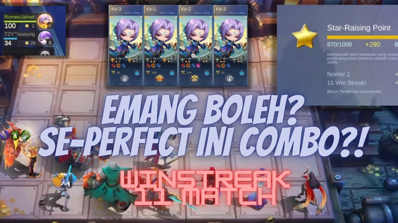 COMBO PUSH RANK MAGIC CHESS 11 WINSTREAK!! SEASON 14 2023 