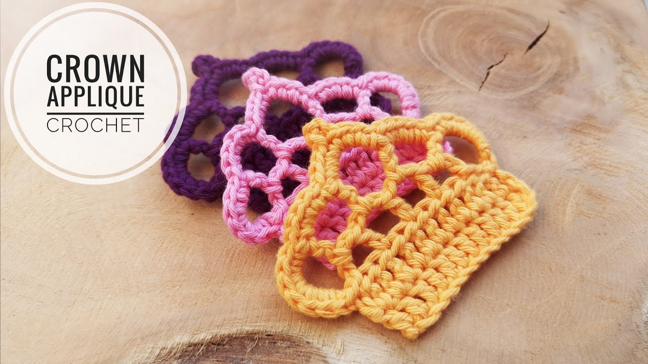 Royal Crown Applique Crochet, Krone Applikation Häkeln