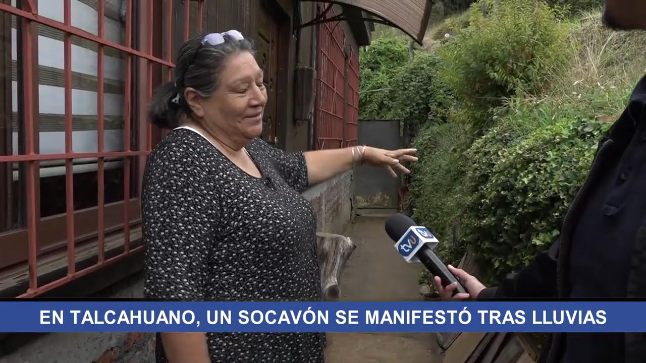 Sistema frontal deja socavón y remoción de barro en cerro de Talcahuano