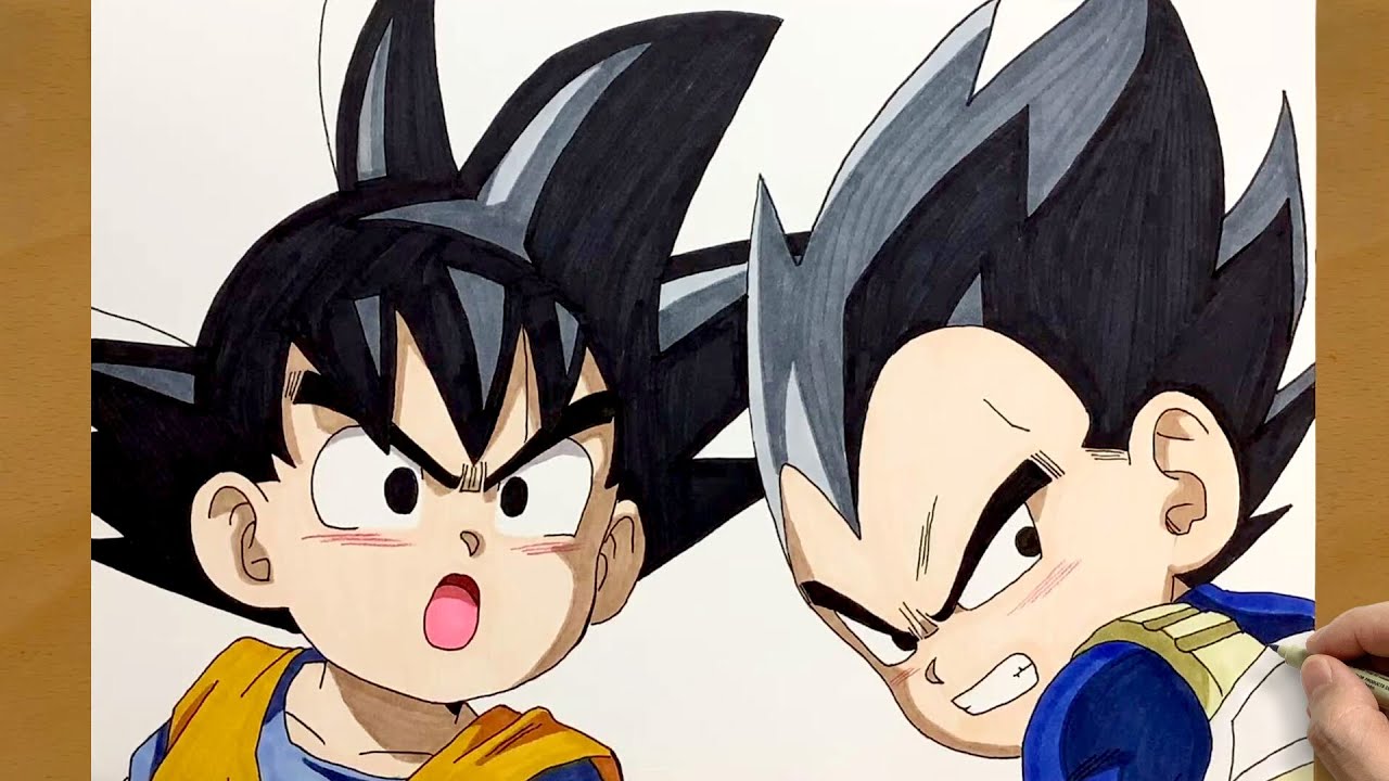 How to Draw Goku and Vegeta from Dragon Ball DAIMA | Cute Anime Art Process