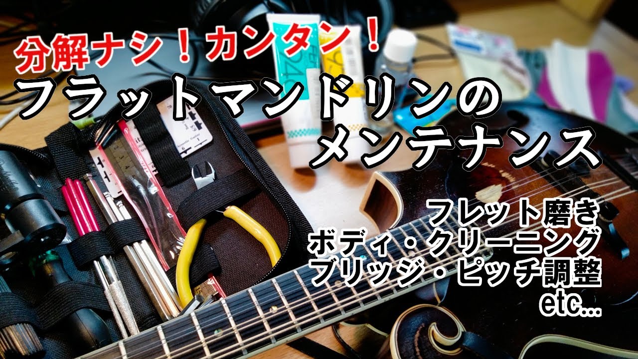 カンタン！フラットマンドリンのメンテナンス ー フレット磨き、ボディ・クリーニング、ピッチ調整