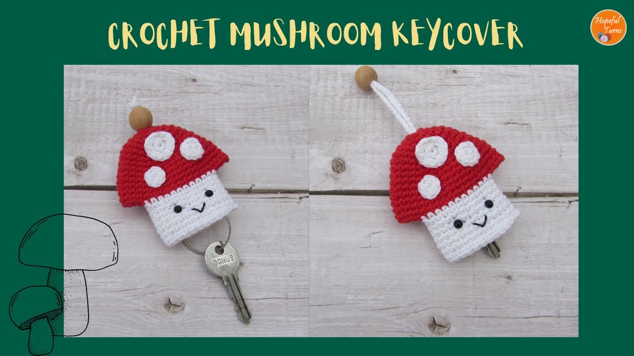 Crochet Mushroom Keychain / Keycover  | Easy Crochet tutorial for Beginners | Cute Crochet gift idea