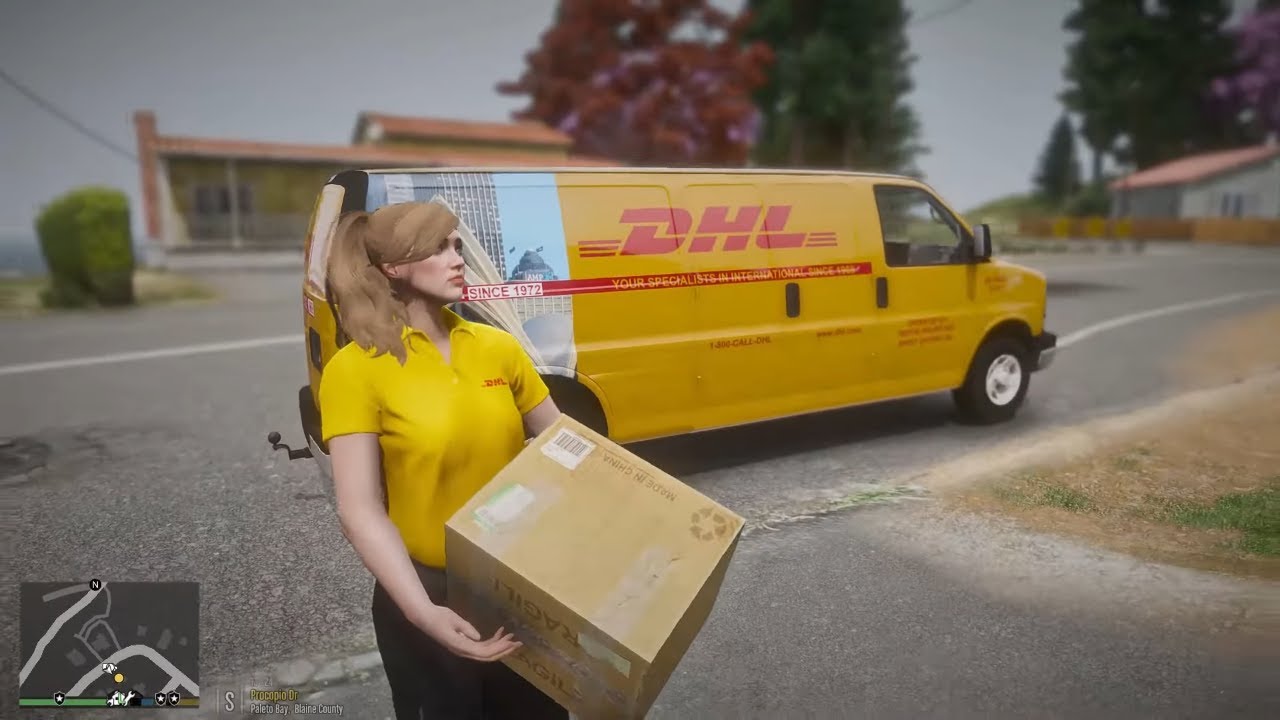 Gta 5 Let's Go To Work As A Female DHL Courier Delivery Services/Job! #gta #gta5 #gtareallifemod