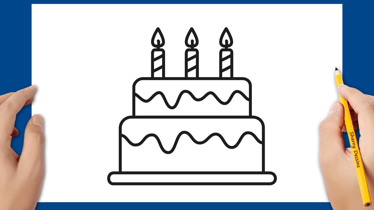 Comment dessiner un gâteau d'anniversaire étape par étape