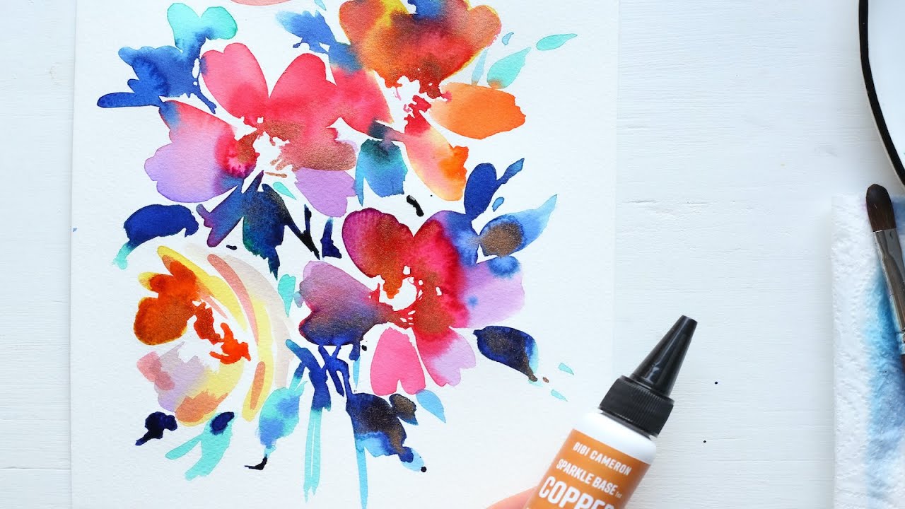 Inky Florals with Intense Liquid Colours by Bibi Cameron