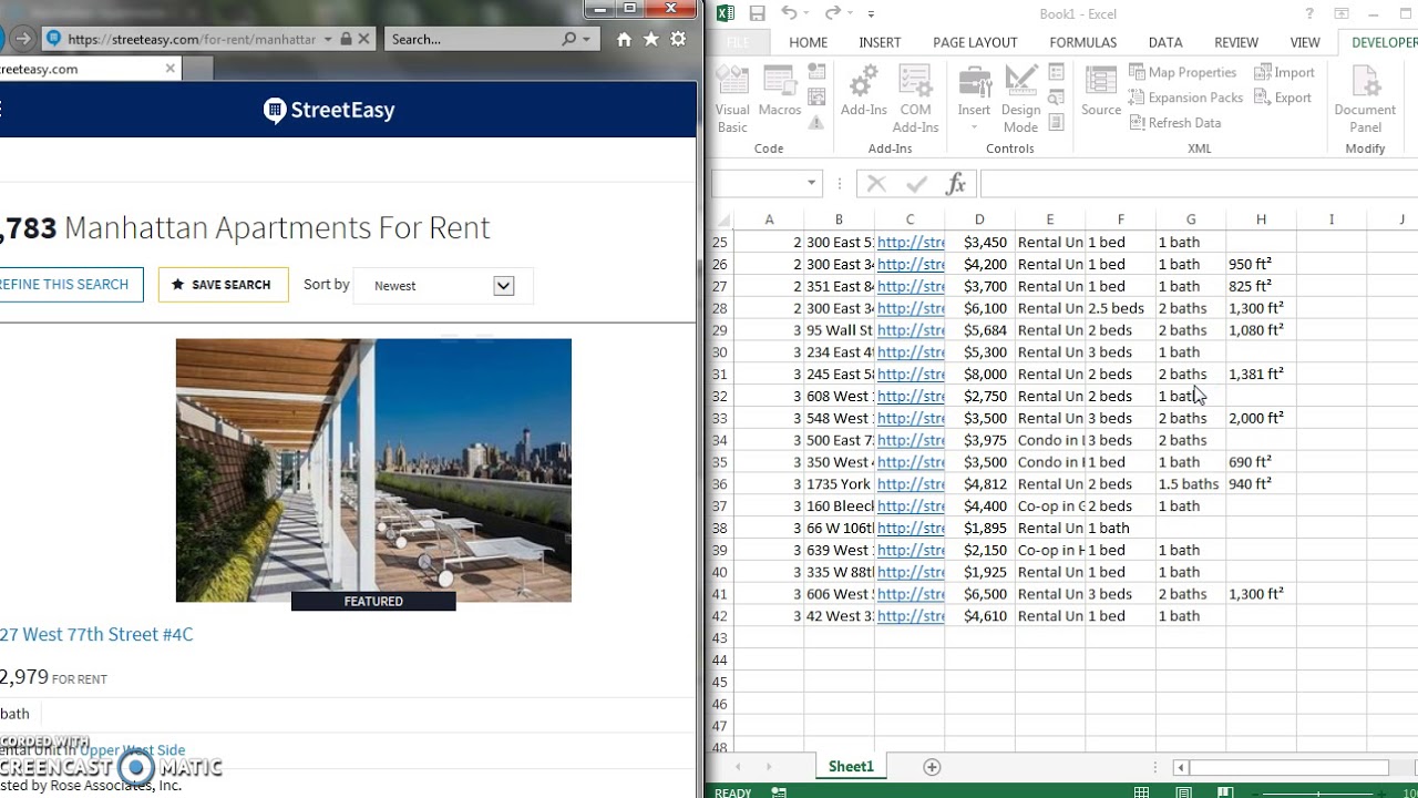 Excel VBA - Web Scrape: StreetEasy