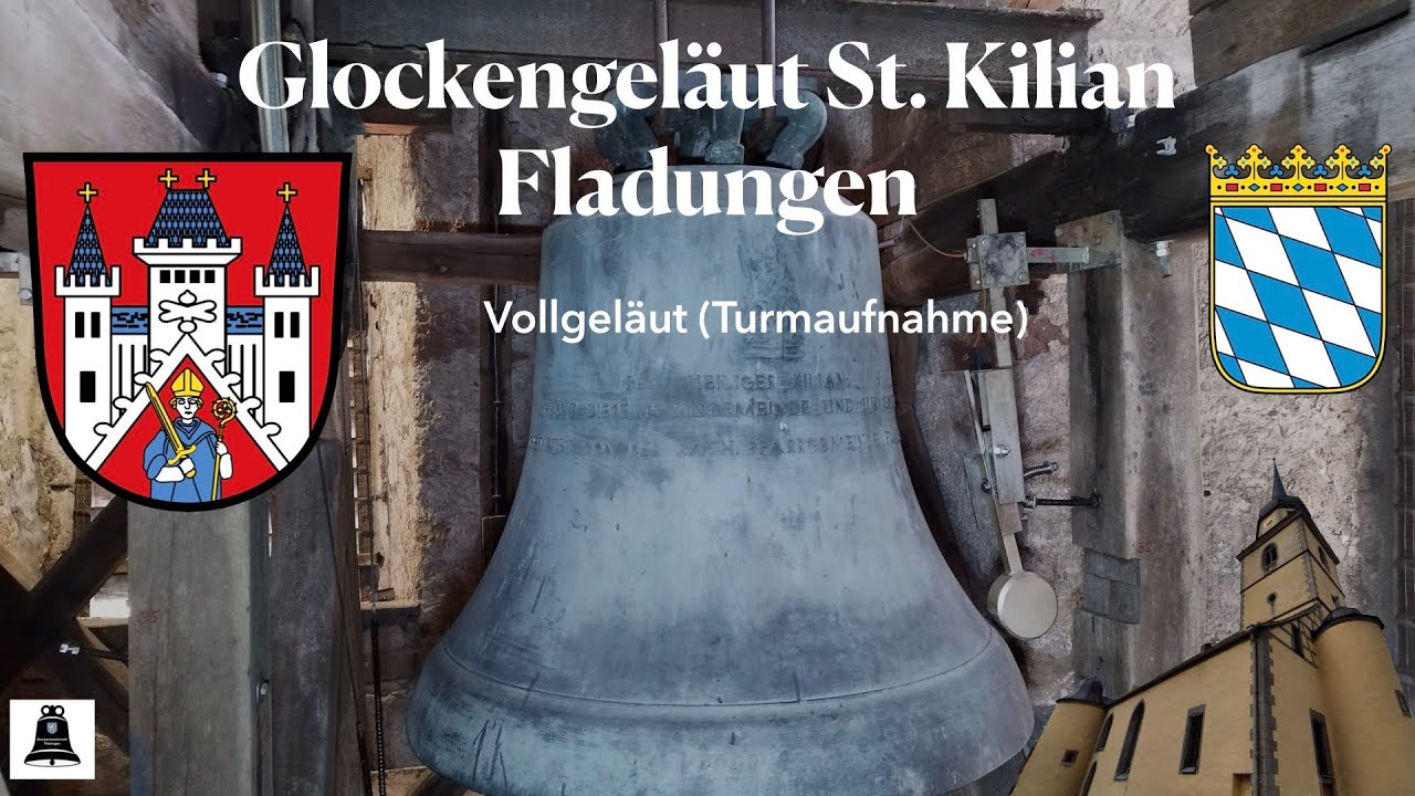 Fladungen (D), Die Glocken der kath. Stadtpfarrkirche St. Kilian, Vollgeläut (Turmaufnahme)