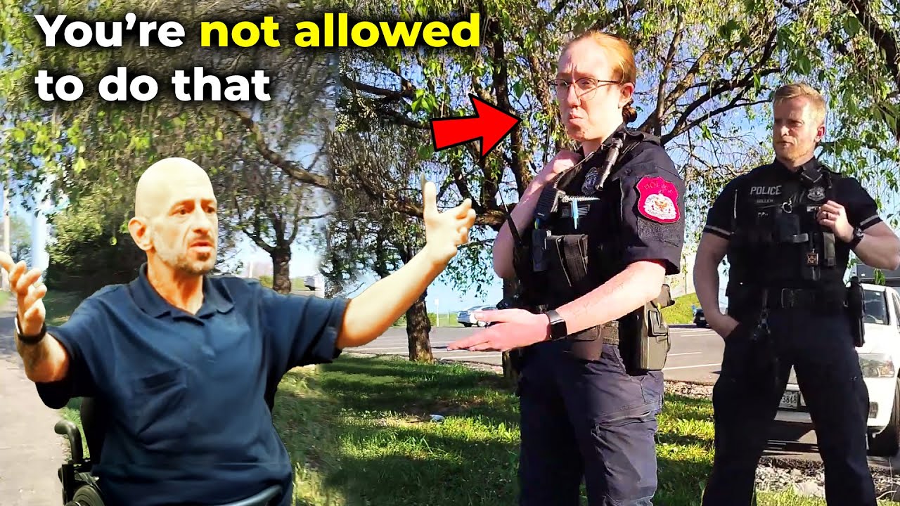 These Cops are PUNISHING a Disabled Man for Using the Sidewalk! They're BEGGING for a Lawsuit!