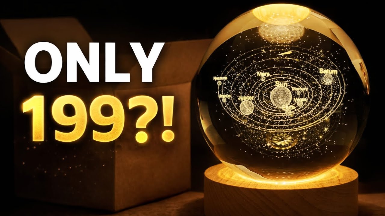 Space Crystal Ball Lamp Unboxing 🪐 | 3D Solar System