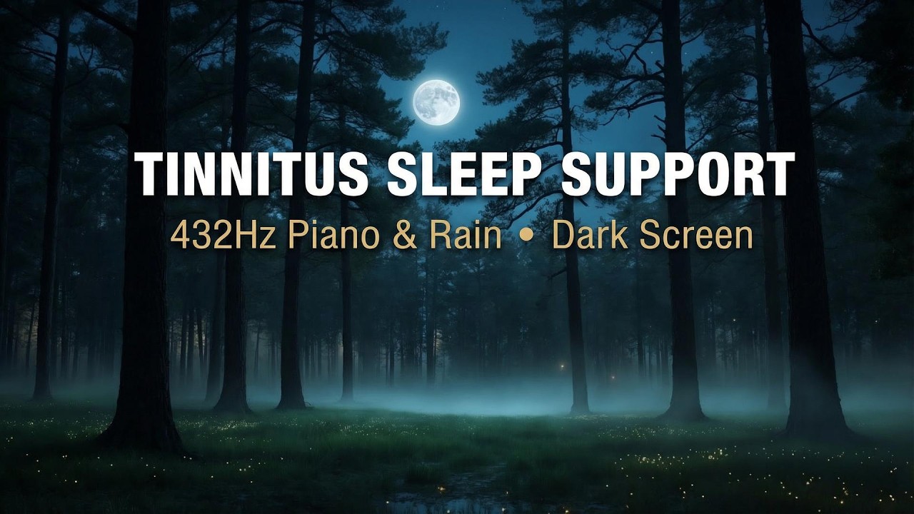Tinnitus Relief & Cortisol Reset: Instant Deep Sleep Support (Dark Screen) | 432Hz Piano