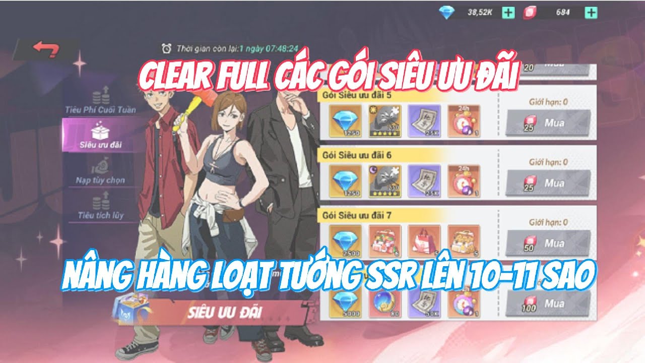 CHÚ THUẬT ĐẠI CHIẾN #12 - CLEAR FULL CÁC GÓI SIÊU ƯU ĐÃI - NÂNG HÀNG LOẠT TƯỚNG SSR LÊN 10 VS 11 SAO
