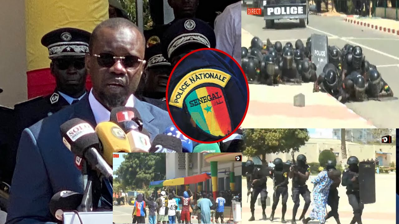 Simulation d’une manifestation devant le PM Ousmane Sonko entre policiers et manifestants...