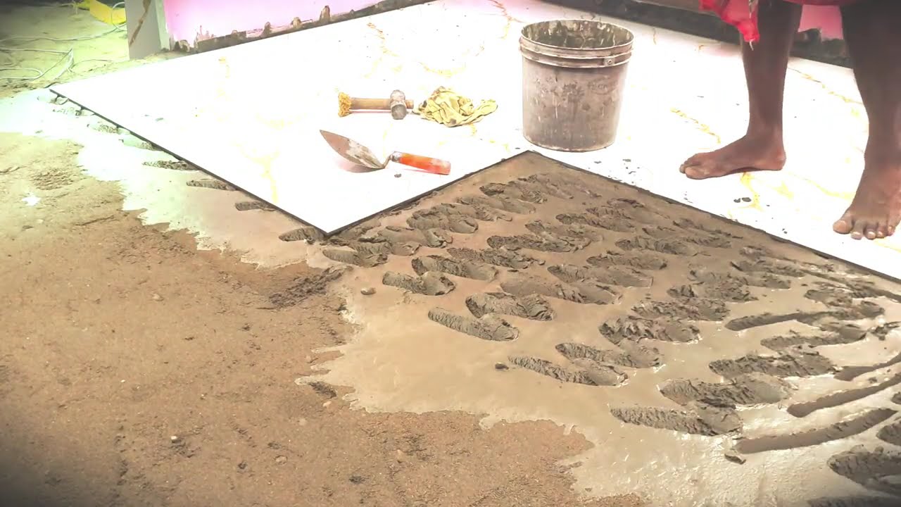 ফ্লোর টাইলস ফিটিং পুরো কাজ এক ভিডিওতে 