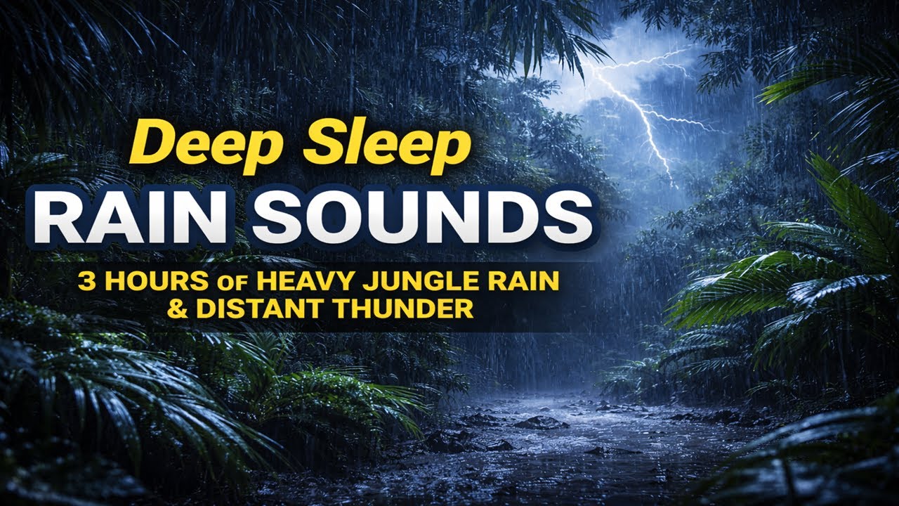 Immersive Jungle Rain with Birdsong 🐦 | 3 Hours of 4K Rainforest for Relaxation