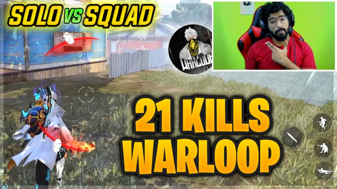 Best Gameplay Solo vs Squad 21 Kill with AK and M1887  - Garena Free Fire - Warloop Gaming