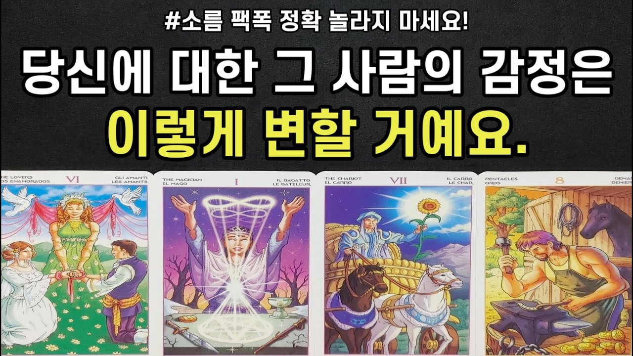 진짜 놀라지마세요! 소름 정확,당신에 대한 그 사람의 감정은 앞으로 이렇게 변할 거에요,앞으로 관계흐름,조언드릴께요~(#타로)