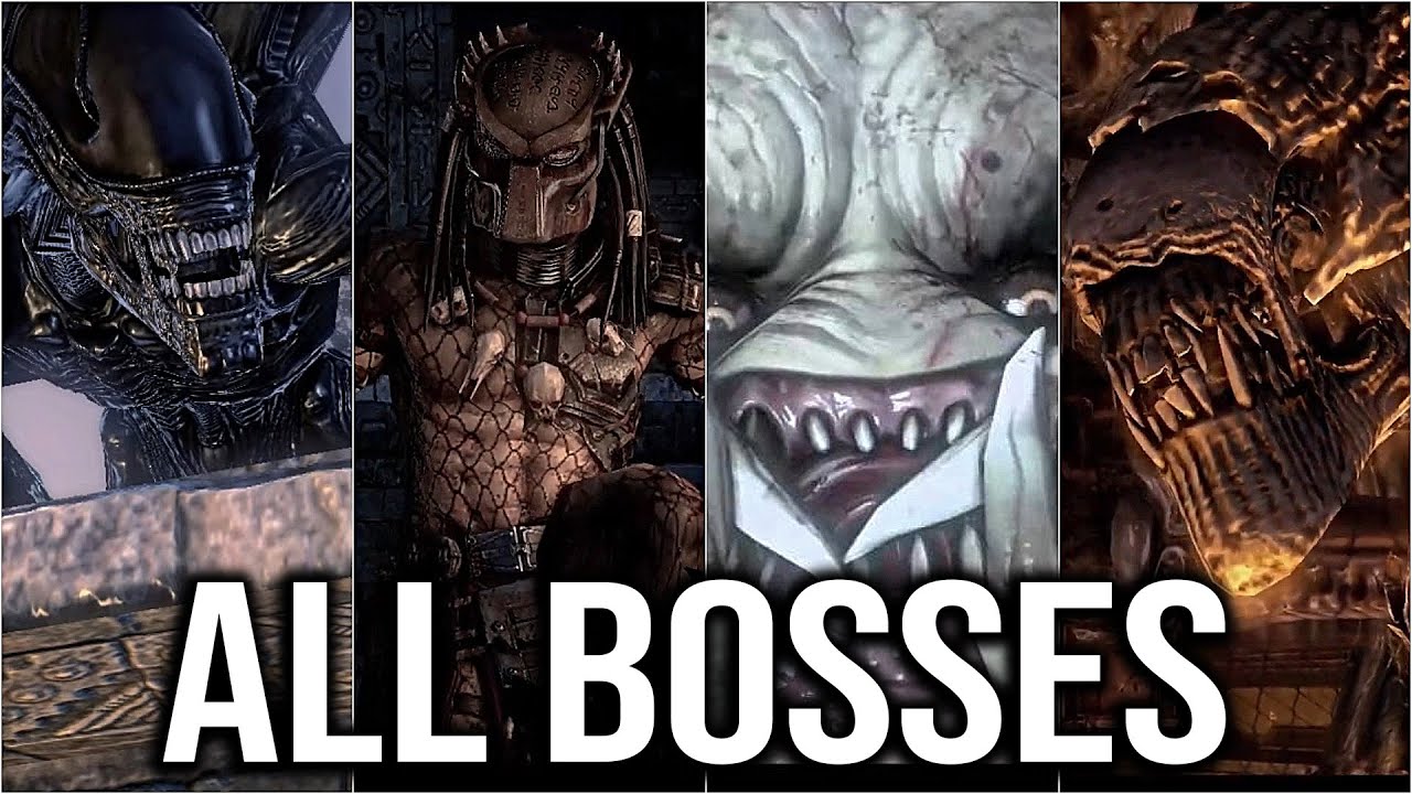 Aliens Vs Predator Game - All Monsters and Boss Fights