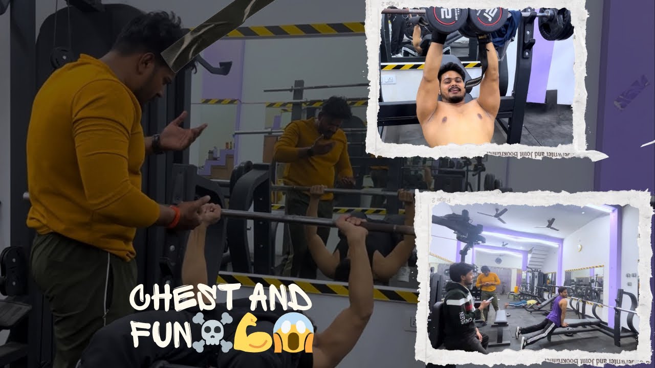 Chest workout and fun 😎| chest and triceps workout 