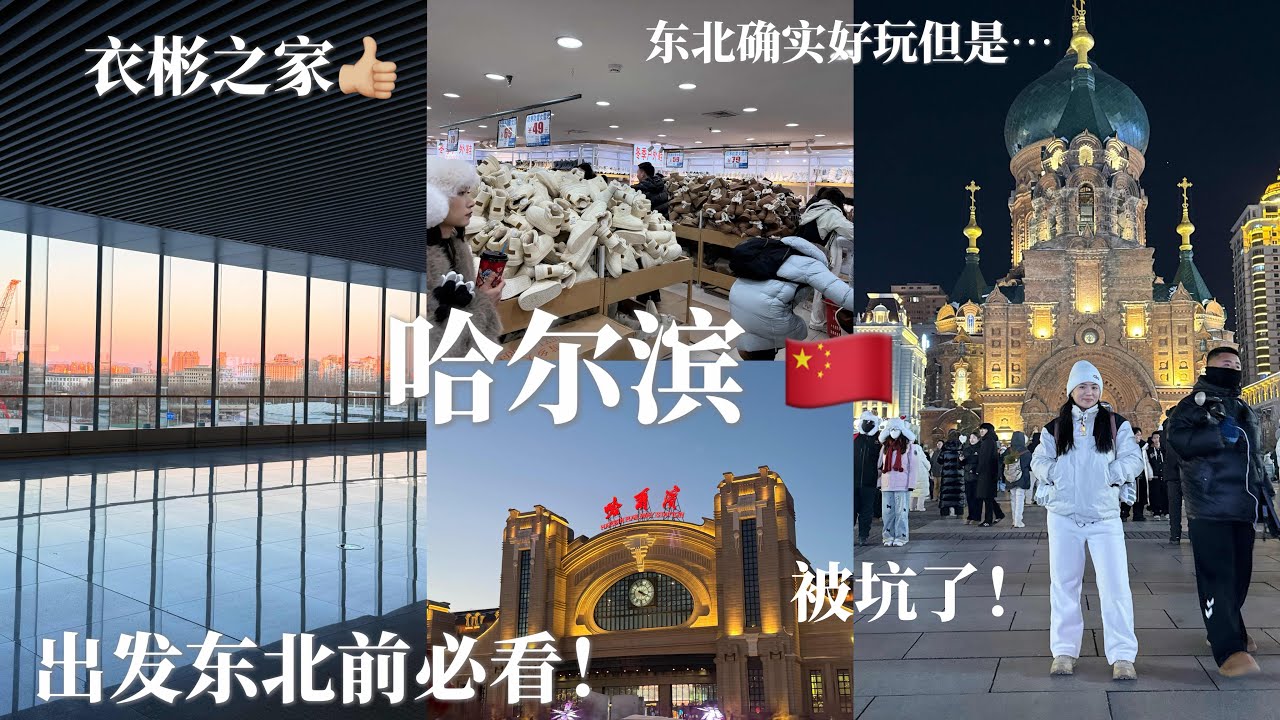 【🇨🇳中国自由行旅游】抵达哈尔滨啦！出发大东北之前必须看完这支影片！能帮你避不少坑都帮你踩点了，寒装到衣彬之家买！包车必须要有有效合同！自己从北京搭高铁到哈尔滨原来那么简单～温度没有想象中那么恐怖