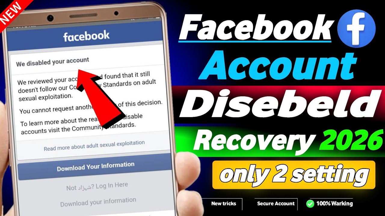 We ve Disabled Your Account How to recover Disabled Facebook Account disabled Account Recover 😰