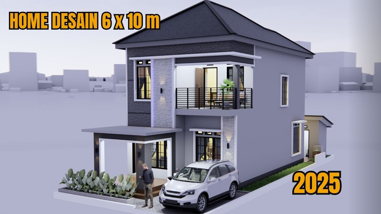 DESAIN RUMAH 6x10 MODERN 2 LANTAI | Tampilan Mewah, Cocok Lahan Kecil!