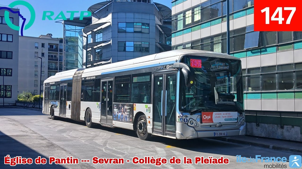 Bus 147 RATP - GX437 Hybride N°4417 Église de Pantin --- Sevran - Collège de la Plaleïade