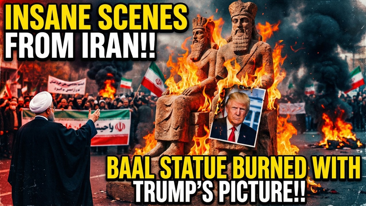 Иран посылает шокирующий сигнал: статуя Ваала и фотография Трампа сожжены!