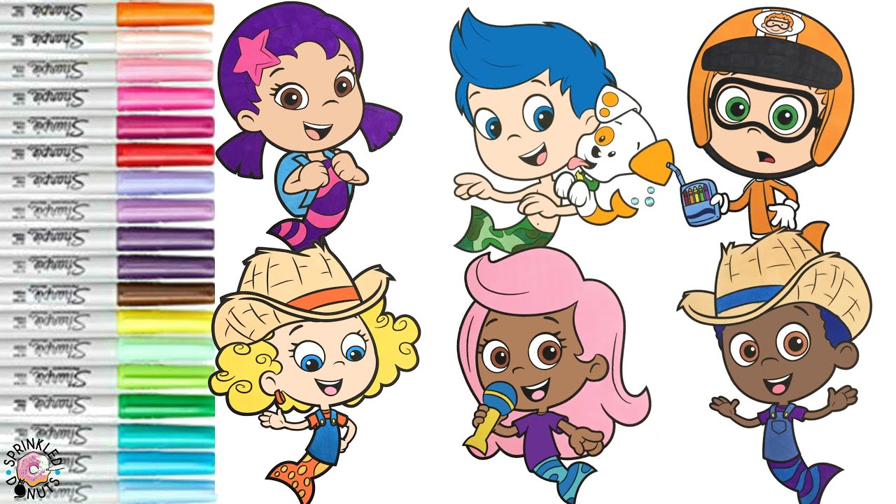Bubble Guppies Coloring Book Compilation Nonny Deema Molly Gil Oona Zooli and Goby