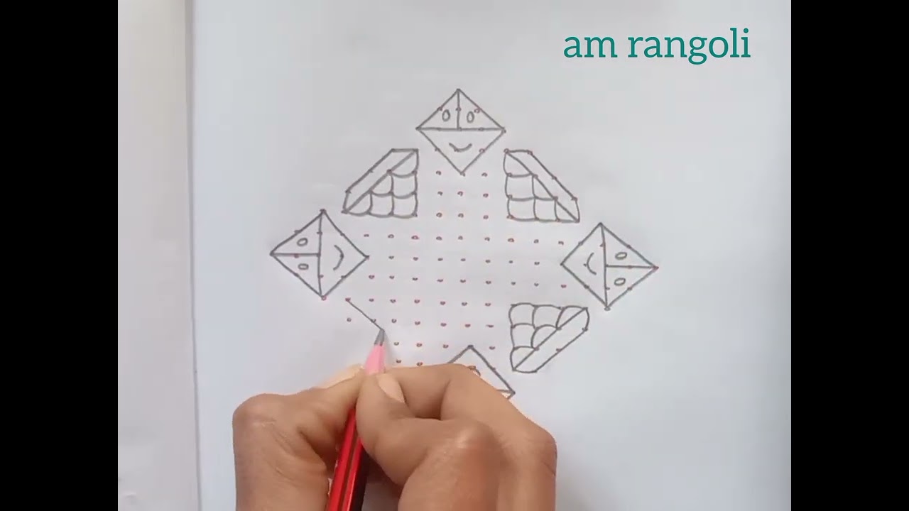 Easy 17×1 dots kite🪁and laddu rangoli🌸| muggulu |Sankranthi | kolam | art | @AMrangolivlogs25 | 