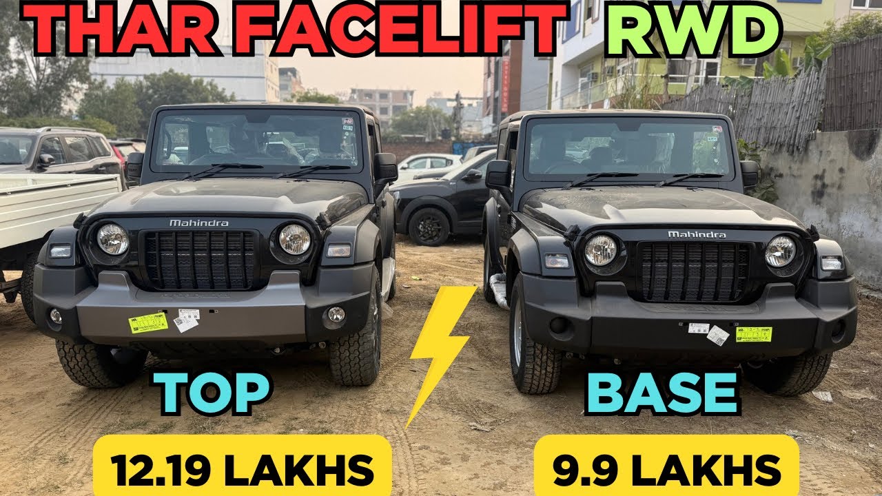 Updated 🔥Thar 3 Door RWD  Base Model AXT vs Top Model | New Features | Price 