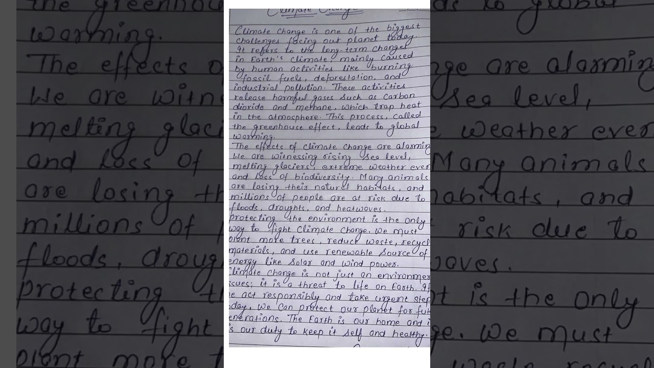 Climate Change & Environment Essay | #essaywriting #youtubeshorts  #shorts  #english #ytshorts