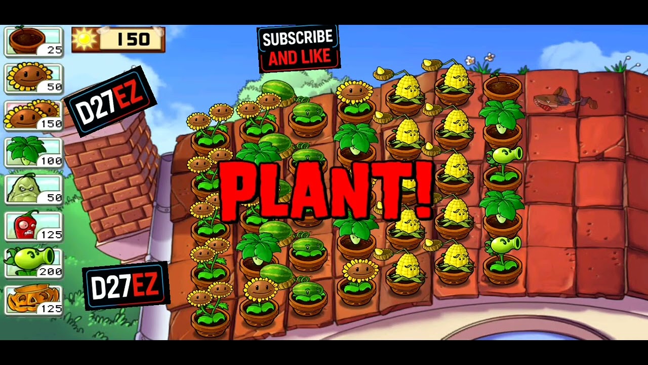 Plants vs Zombies - Survival Roof - D27Ez