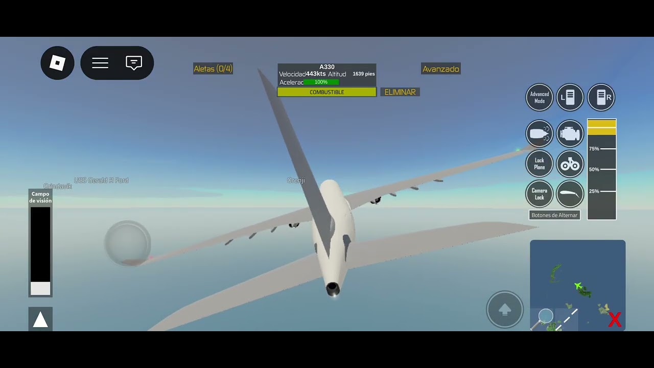 Vuelo de prueba de un Airbus a330 en ptfs (pilot trainig fligth simulator) roblox