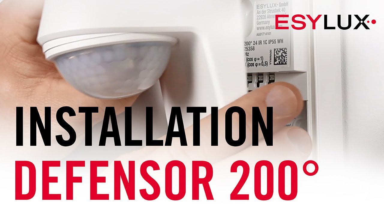 Détecteur de mouvement DEFENSOR MD 200° facile à installer I ESYLUX I Montage et installation