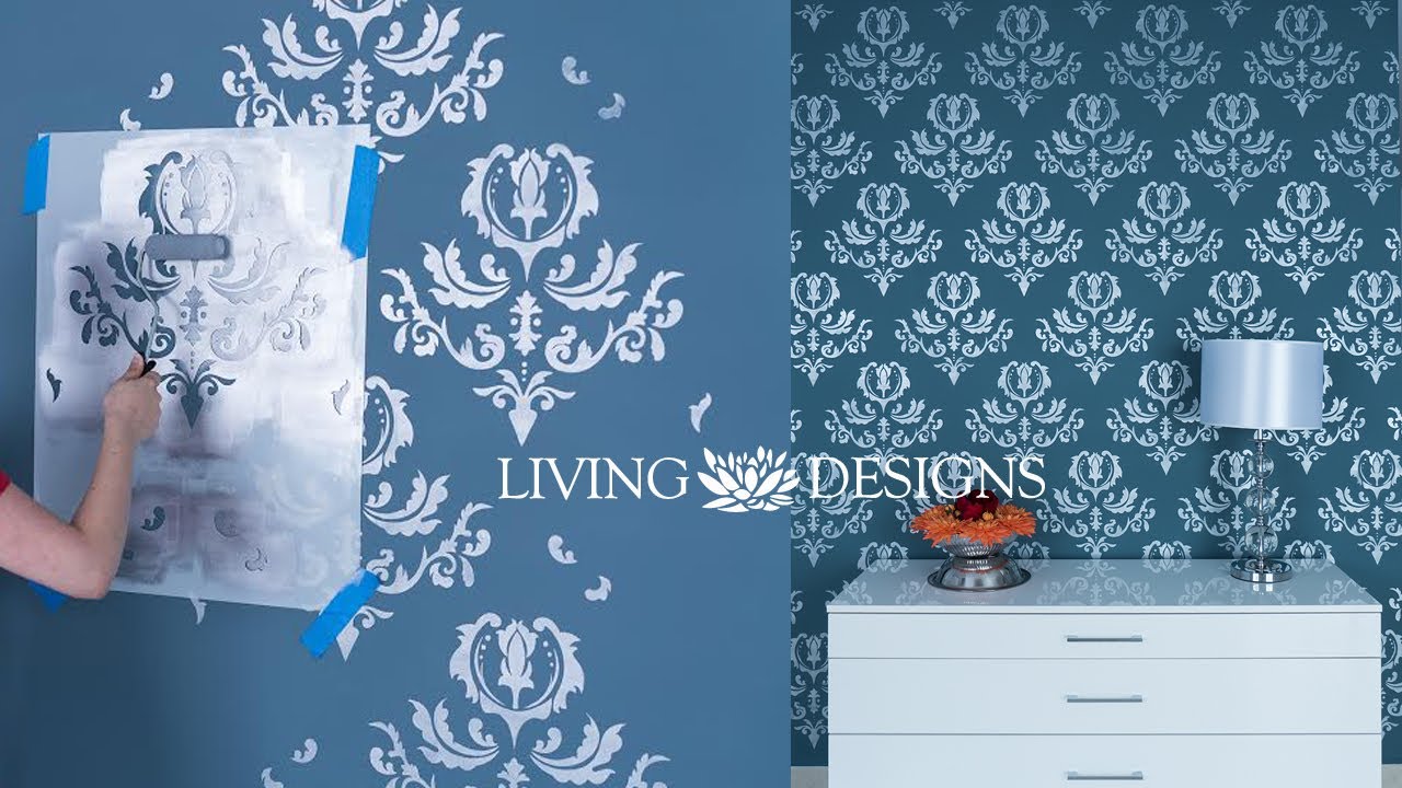 Cómo pintar y decorar una pared como papel tapiz en 2 horas con plantillas decorativas